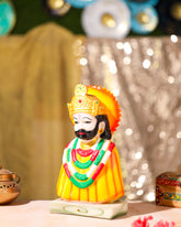 Majestic Khatu Shyam Ji Idol in Yellow with Tilak & Turban – 13 Inch